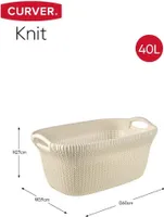 Curver Wäschekorb Knit 40 L Cremeweiß