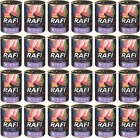 Rafi mit Kaninchen - Getreidefrei Nassfutter für erwachsene Hunde aller Rassen 400g (24-er pack)