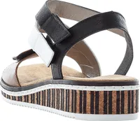 Rieker Damen Sandale Keilsandalette Klettverschluss V3670, Größe:39 EU, Farbe:Braun