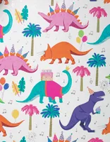 Geschenkpapier Dinosaurier mit Partyhüten 70cm x 2m Rolle bunt