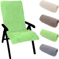 heimtexland ® Hochlehner Stuhlauflage Frottier Gartenstuhl Schonbezug Schwimmbad Sauna Fitnessstudio Hygiene Handtuch Frottee 60 x 130 cm Typ772 Grün