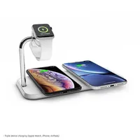 Zens Aluminium Dual Wireless Charger + Watch - Weiss