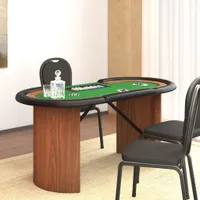 The Living Store Skládací pokerový stůl pro 10 hráčů se zásobníkem na žetony zelený 160x80x75 cm