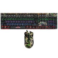 Marvo KM435 Camouflage Battle Set - mechanische Gaming - Tastatur und Shooter-Gaming-Maus