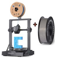 Creality Ender-3 V3 SE 3D Drucker, Mit 3,2"-Farbdisplay, 180mm/s Druck, automatische Nivellierung + 1KG Grau PLA-Filament