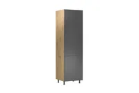 Hochschrank 60 cm Küchenschrank Küchenblock, Langen D60R Grau