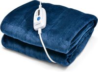 GOPLUS Heizdecke mit Abschaltautomatik, Bettdecke Wärmedecke mit 4 Temperaturstufen, 8-Stunden-Timer, Waschbare Kuscheldecke mit Überhitzungsschutz (200×150cm, Blau)