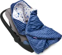 JUKKI® Baby EINSCHLAGDECKE 90x90 cm MINKY mit Kapuze [Milchstraße] für Babyschale Decke Kinderwagen Kindersitz EU