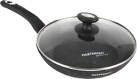 Granit Bratpfanne Pan Pfanne 24 cm 1.6 L mit Glassdeckel, leichte Reinigung Antihaft, Induktion Gas