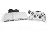 Sony PlayStation 2 Slim Konsole Silber, PS2 + Original Controller