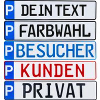 1 Stück Individuelles P-Kennzeichen Parkplatzschild Wunschkennzeichen Nummernschild Privat Praxis Kunde Wunschtext