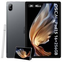 OSCAL Pad 15 Tablet 10,36 Zoll mit Touchstift und Hülle, 16GB RAM+256GB ROM, Android 13, 8280mAh Akku, 16MP+13MP Kamera, Dual SIM 4G, 5G WiFi, Grau