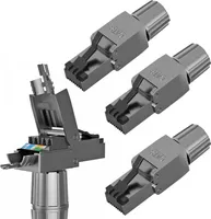 RJ45 Stecker Werkzeuglos CAT 7 CAT 8 LAN Netzwerkstecker Verlegekabel 4 Stück