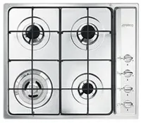 Smeg SR64S Płyta gazowa do zabudowy ze stali nierdzewnej, 4 palniki