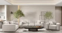 Sofaset Designersofa CESINA 3-2-1 in Stoff Ascot Bukla Creme