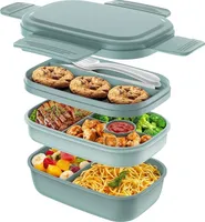 DOPWii Lunchbox 1900ML Lunchbox für Erwachsene,Brotdose Kinder mit Fächer, Blau