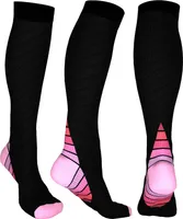 JDland 2 Stück Kompressionsstrümpfe, Kompressionsstrümpfe, für Herren, Kompressionsstrümpfe Damen Rosa 40-46