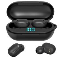 E6S mit Digitalanzeige, schwarz, echtes kabelloses Sport-Bluetooth-Headset, integriertes Bluetooth 5.0-Mikrofon mit 260-mAh-Ladefach