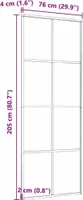 vidaXL Schiebetür Aluminium und ESG Glas 76x205 cm Schwarz