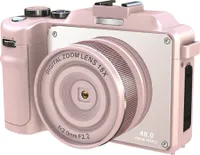 INF Digitální fotoaparát 4K/48MP/18X digitální zoom/stabilizace/autofocus/duální fotoaparát Růžový