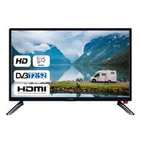 Kiano Slim TV Smart Travel Fernseher 24" Zoll | LED HD TV - Matrix | Auto-Ladegerät | HDMI USB | Dolby Audio | Triple Tuner DVB-T2 | Schwarz