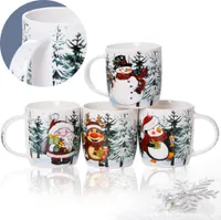 4X Becher Weihnachtsbecher 370 Ml Weihnachten Keramik Weihnachtsmann Schneemann