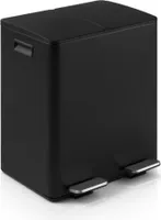 Buxibo Mülleimer Mülltrennung 60 Liter – Mülleimer mit Pedalen & Griffen – Soft-Close – Treteimer/Mülleimer/Mülleimer – 2x30L – Schwarz