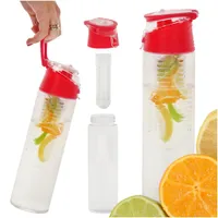 KIK KX4391_1 Wasserflasche mit Fruchteinsatz 800 ml rosa