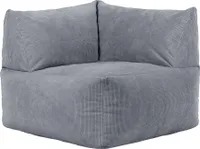 icon Tetra Eck-Sitzsack, Modulares Bodensofa, Feines Cord-Sitzsack-Sofa, Dunkelgrau, Großer Sitzsack Für Erwachsene mit Füllung - Hergestellt in Deutschland
