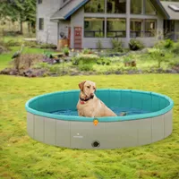 Navaris XL Hundepool Planschbecken faltbar mit Sprinkler - Hunde Pool aus Kunststoff - Agility Hundespielzeug - Hundeschwimmbecken Hundedusche