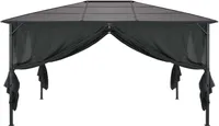 Pawilon ogrodowy z kurtyną aluminiową 4×3×2,6 m czarny