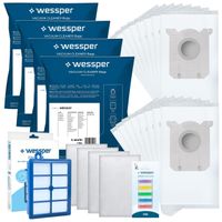 Wessper HEPA FILTER + 16x prętowe worki ssące zamienne S-BAG Philips Performer Compact FC8370/09