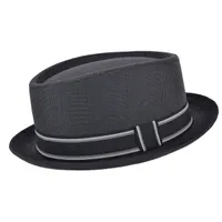 Pork Pie 30er 40er retro Trilby Hut ungefüttert, Größe: L, Farbe: grau