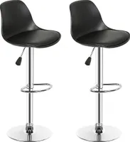 WYCTIN 2er Barhocker Barstuhl  höhenverstellbar 360° drehbar Kunstleder,schwarz