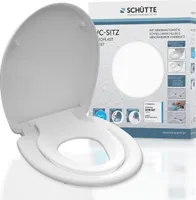 WC sedátko SCHÜTTE FAMILY WHITE s dětským sedátkem, WC sedátko z duroplastu s mechanismem měkkého zavírání a rychloupínáním