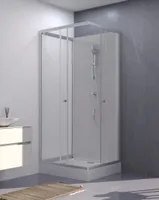 Dusche Komplett MARWELL Komplettdusche Fertigdusche White Dream 80 x 80 x 200 cm –  Komplett Set inkl. Duschwanne und Armatur - reversibel aufbaubar - hochwertiges Aluminiumprofil System