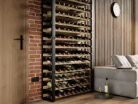 Weinregal Wand für 6 Weinflaschen Flaschenhalter aus Metall 22 x 13,5 x  73cm Schwarz - Costway
