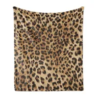 Decke Cashmere-Feeling Leopard braun Decke