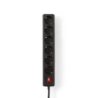 Nedis Steckdosenleiste - Schutzkontakt / Typ F (CEE 7/7) - 6-Wege - 1.50 m - 3680 W - 16 A - Art der Erdung: Seitenkontakte - 230 V AC 50/60 Hz - Buchsenwinkel: 45 ° - H05VV-F 3G1.5mm²