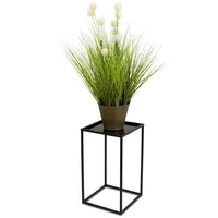 HowHomely Modern Pflanzenständer, Blumenhocker aus Metall Schwarz 40 cm Höhe - Blumenständer für das Haus
