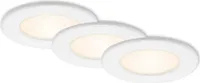 Briloner LED vestavná světla ultraplochá sada 3 ks 6 W IP44 bílá Ø11,5 cm plastová