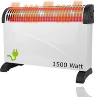 XXL 1500 Watt Elektroheizer Heizer Heizung Konvektor - Mobiles Heizgerät Elektroheizung - Energiesparend - Room Heater - Heizlüfter (Konvektionsheizung 1500 Watt) [Energieklasse A+]