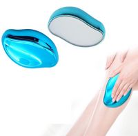 Schmerzlos Haarentferner, Waschbarere Physisch Haarentfernung Handschleifer Kristall Epilierer Beauty Werkzeug Körperpflege Werkzeug zur Entfernung von unerwünschte Härchen -Blau