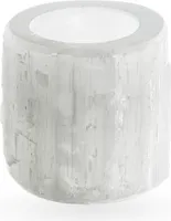 Natürliche Selenit Kerzenhalter 6x6cm Edelstein Leuchter Deko Quarzkristall