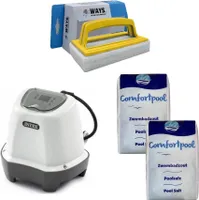 Intex - Salzwassersystem 26662GS & Poolsalz 40 kg & WAYS Scheuerbürste