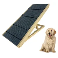 YUENFONG Hunderampe Hundetreppe Auto Klappbar 100cm lang für Katzen große und kleine Hunde, höhenverstellbar, rutschfest bis 100 kg