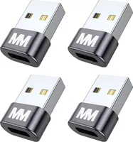 MMOBIEL USB auf USB-C Adapter USB-A Stecker auf Typ-C Buchse Konverter – 4 Pack