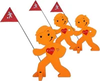 StreetBuddy - Warnfigur, Warnaufsteller, Warnschild Kindersicherheit Mehrfachset (Orange, 3er Pack)