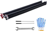 SucceBuy torzné pružiny pre garážové brány, pár 0,234 x 2 x 31 palcov, 16 000 cyklov, elektroforéza, čierny náter na výmenu, dodávané s protišmykovými navíjacími tyčami