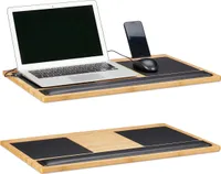 relaxdays 2 x Laptoptisch Bambus